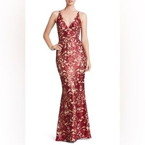 Dress the Population Red Sequin Karen Mermaid gown